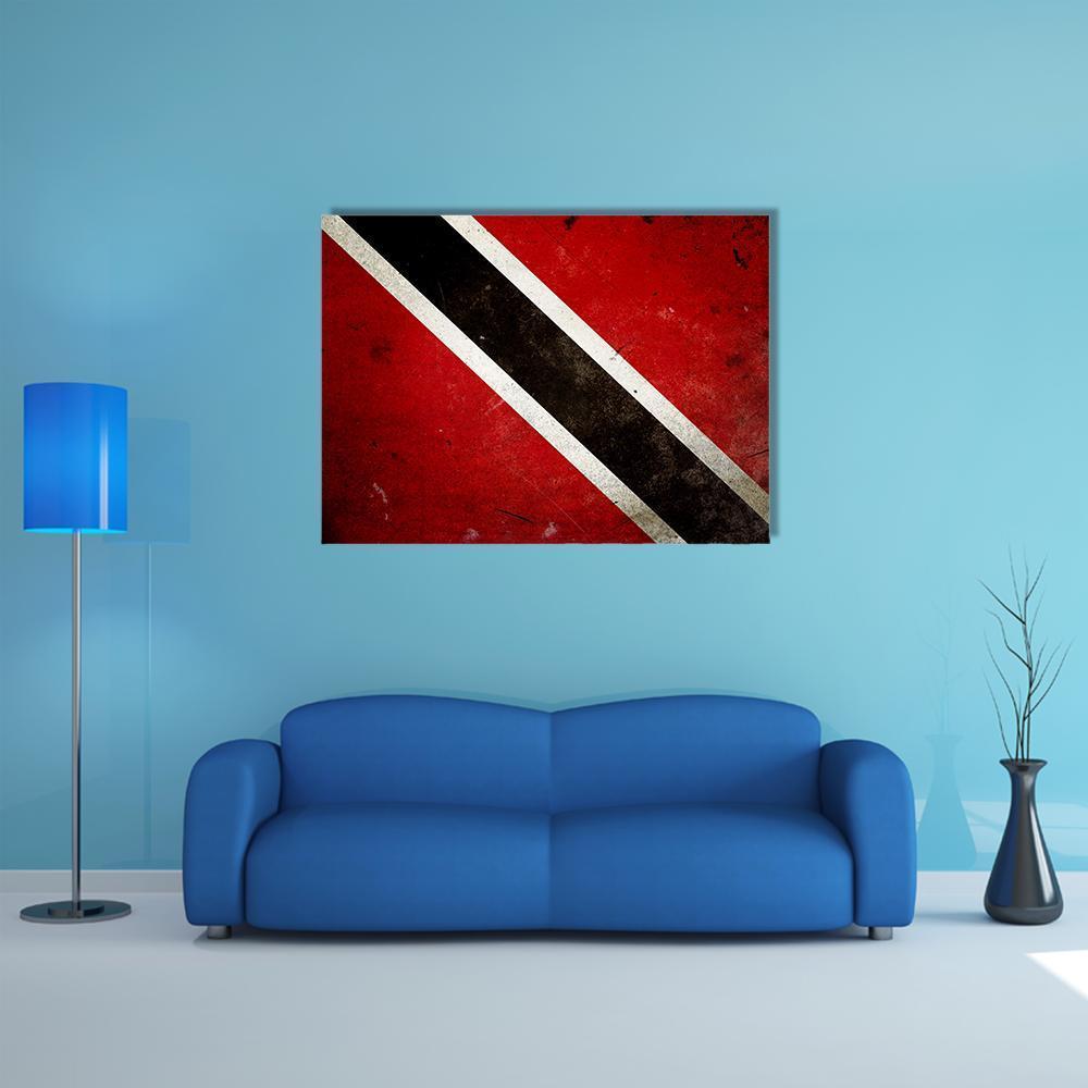 Trinidad & Tobago Flag Canvas Wall Art-1 Piece-Gallery Wrap-48" x 32"-Tiaracle