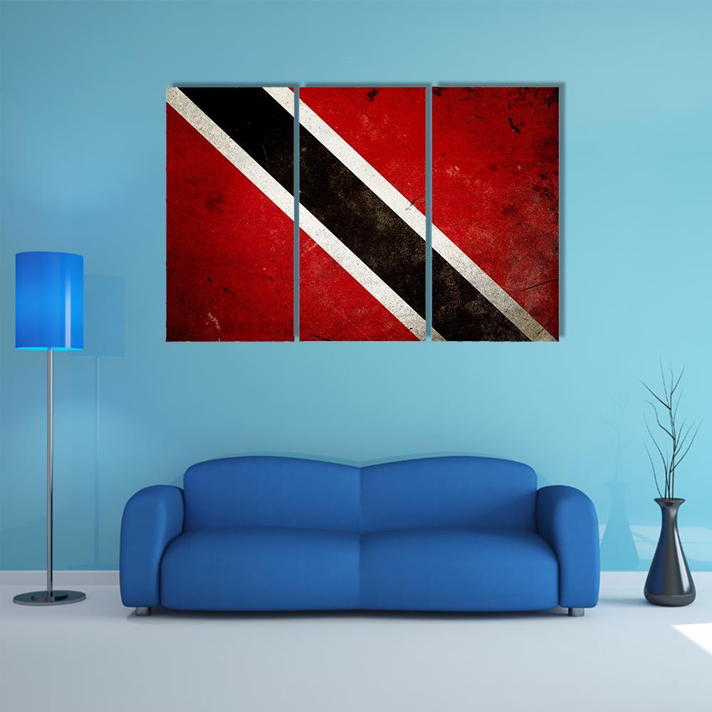 Trinidad & Tobago Flag Canvas Wall Art-3 Horizontal-Gallery Wrap-37" x 24"-Tiaracle