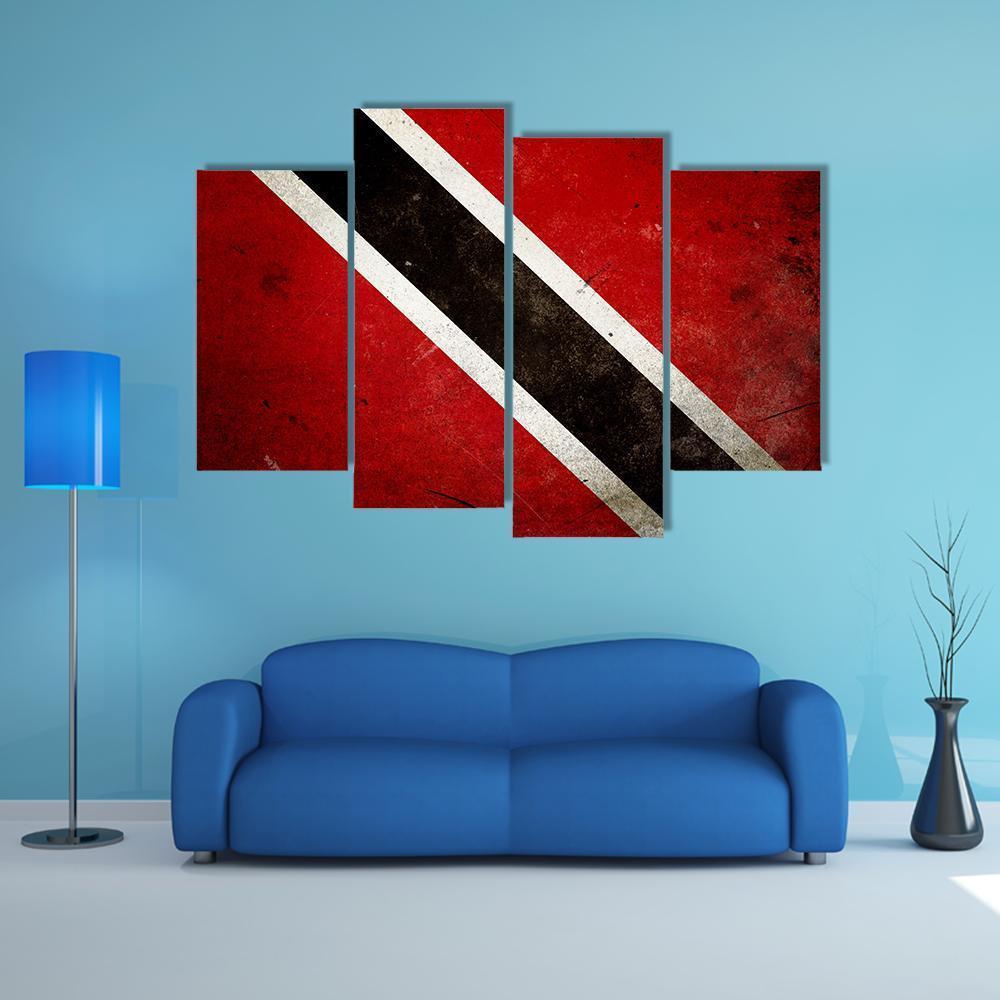 Trinidad & Tobago Flag Canvas Wall Art-4 Pop-Gallery Wrap-50" x 32"-Tiaracle