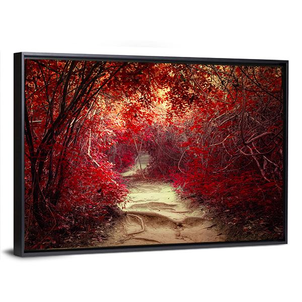 Pathway Through Tropical Jungle Canvas Wall Art-3 Horizontal-Gallery Wrap-25" x 16"-Tiaracle