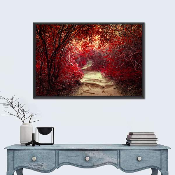 Pathway Through Tropical Jungle Canvas Wall Art-3 Horizontal-Gallery Wrap-25" x 16"-Tiaracle