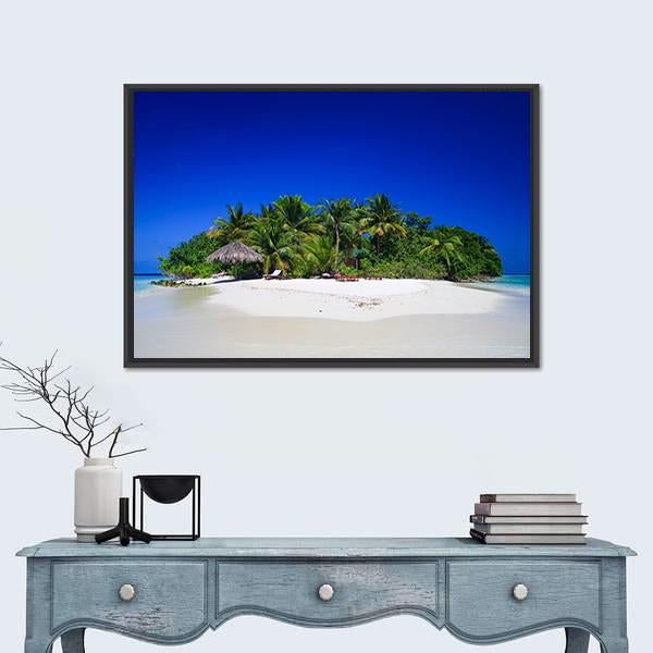 Tropical Paradise At Maldives Canvas Wall Art-3 Horizontal-Gallery Wrap-25" x 16"-Tiaracle