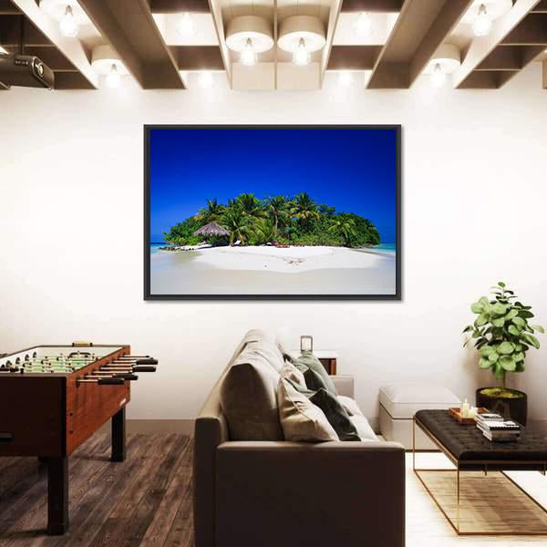 Tropical Paradise At Maldives Canvas Wall Art-3 Horizontal-Gallery Wrap-25" x 16"-Tiaracle