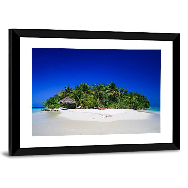 Tropical Paradise At Maldives Canvas Wall Art-3 Horizontal-Gallery Wrap-25" x 16"-Tiaracle