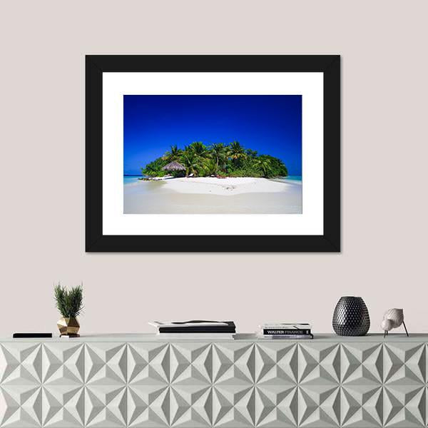 Tropical Paradise At Maldives Canvas Wall Art-3 Horizontal-Gallery Wrap-25" x 16"-Tiaracle