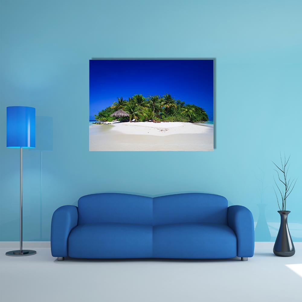 Tropical Paradise At Maldives Canvas Wall Art-1 Piece-Gallery Wrap-48" x 32"-Tiaracle