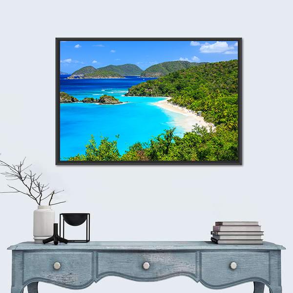 Trunk Bay On St John Island Canvas Wall Art-3 Horizontal-Gallery Wrap-25" x 16"-Tiaracle