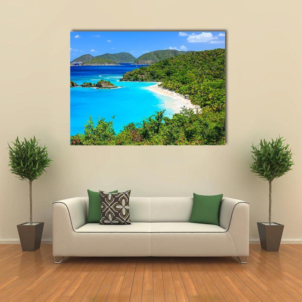 Trunk Bay On St John Island Canvas Wall Art-1 Piece-Gallery Wrap-48" x 32"-Tiaracle