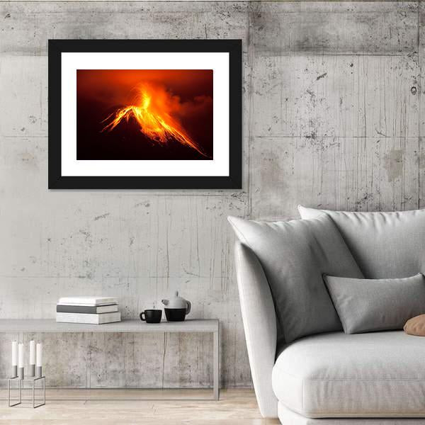 Tungurahua Volcano Eruption Canvas Wall Art-3 Horizontal-Gallery Wrap-25" x 16"-Tiaracle