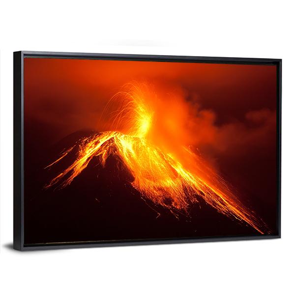 Tungurahua Volcano Eruption Canvas Wall Art-3 Horizontal-Gallery Wrap-25" x 16"-Tiaracle