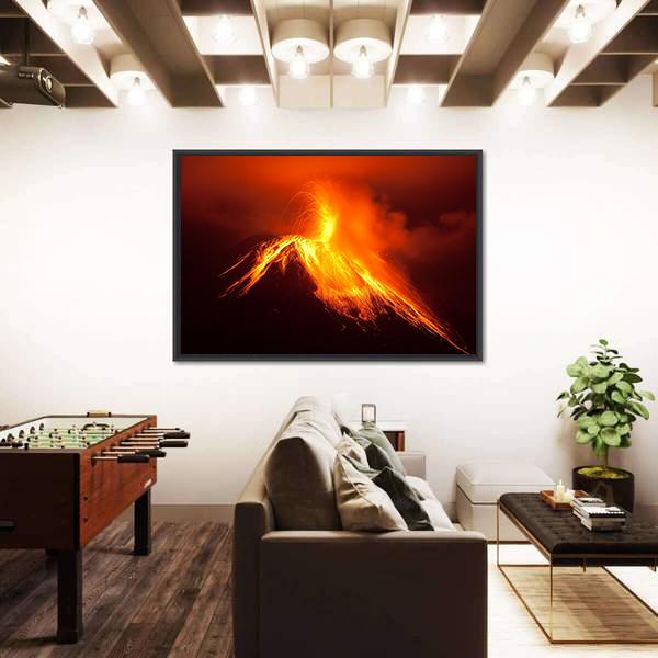 Tungurahua Volcano Eruption Canvas Wall Art-3 Horizontal-Gallery Wrap-25" x 16"-Tiaracle