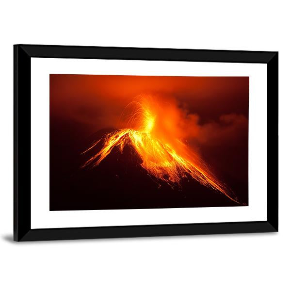 Tungurahua Volcano Eruption Canvas Wall Art-3 Horizontal-Gallery Wrap-25" x 16"-Tiaracle