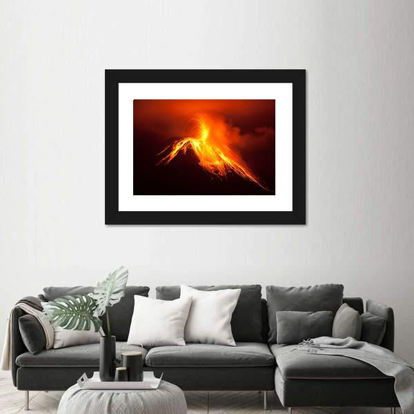 Tungurahua Volcano Eruption Canvas Wall Art-3 Horizontal-Gallery Wrap-25" x 16"-Tiaracle