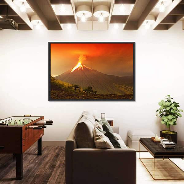 Tungurahua Volcano Exploding Canvas Wall Art-3 Horizontal-Gallery Wrap-25" x 16"-Tiaracle