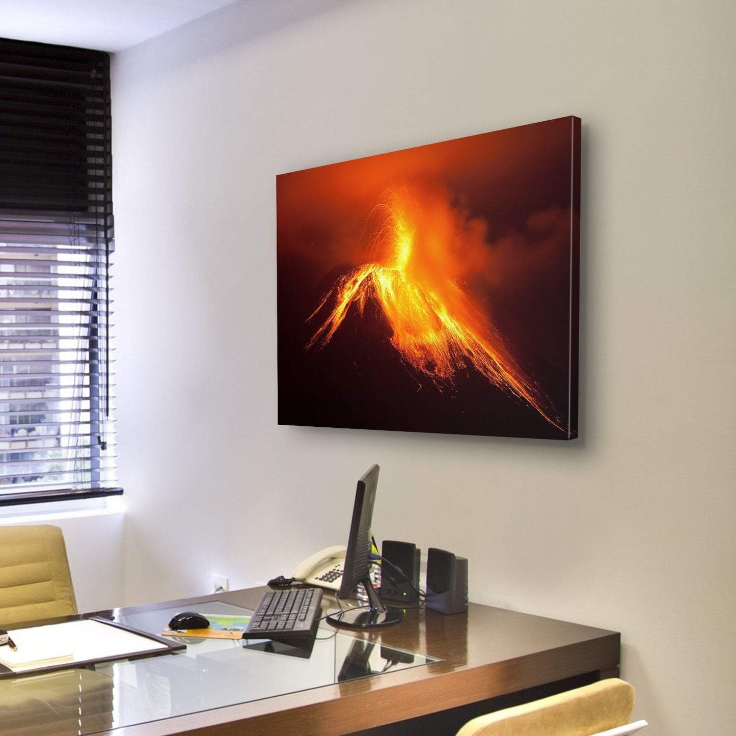 Tungurahua Volcano Eruption Canvas Wall Art-3 Horizontal-Gallery Wrap-25" x 16"-Tiaracle