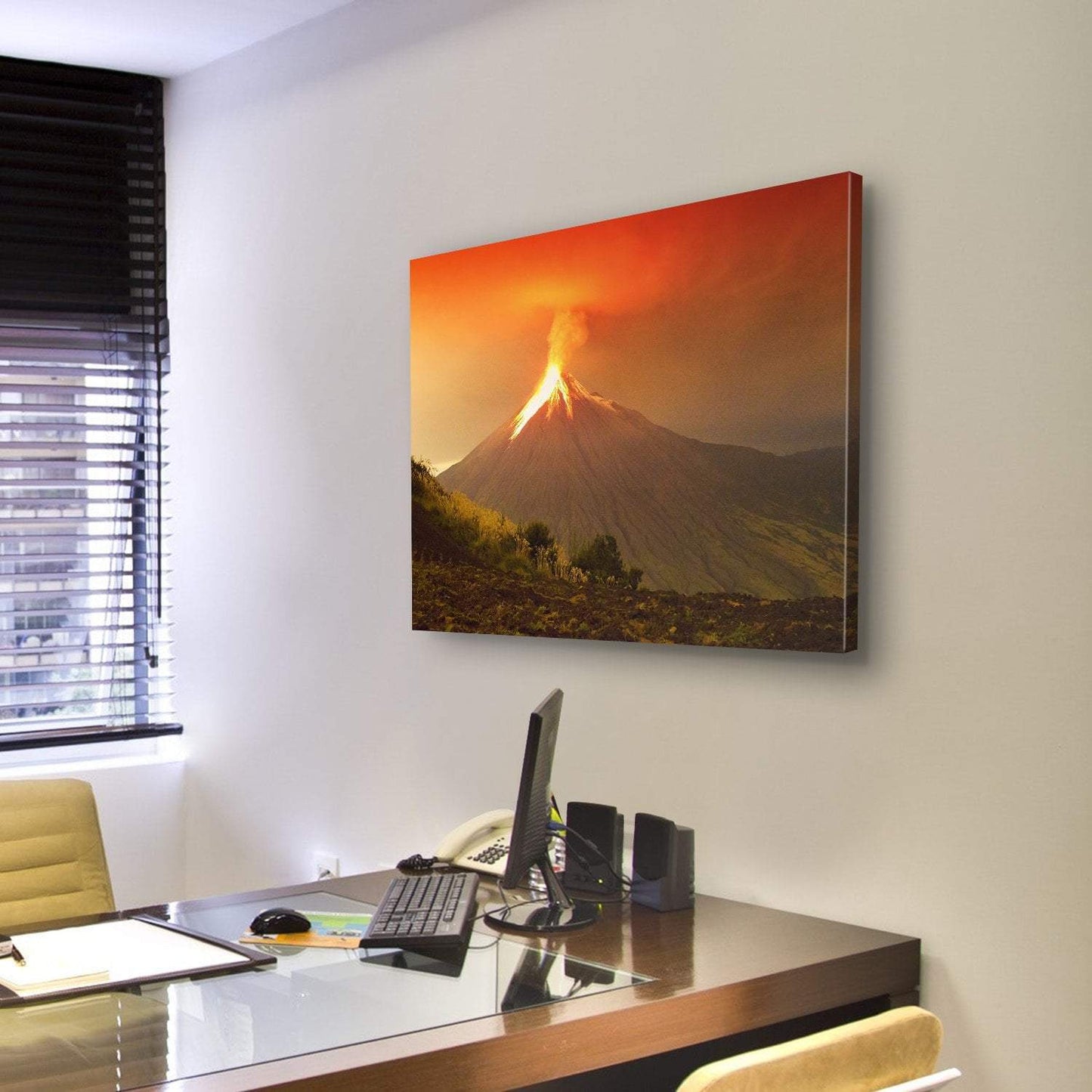 Tungurahua Volcano Exploding Canvas Wall Art-3 Horizontal-Gallery Wrap-25" x 16"-Tiaracle