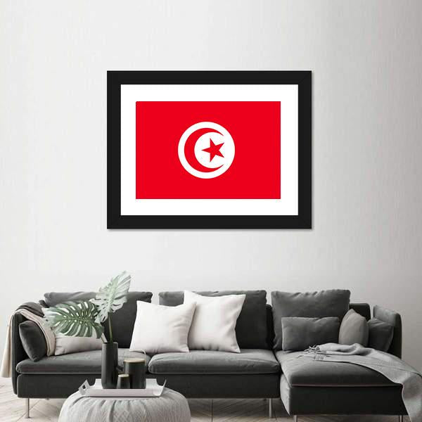 Tunisia Flag Canvas Wall Art-1 Piece-Framed Print-20" x 16"-Tiaracle