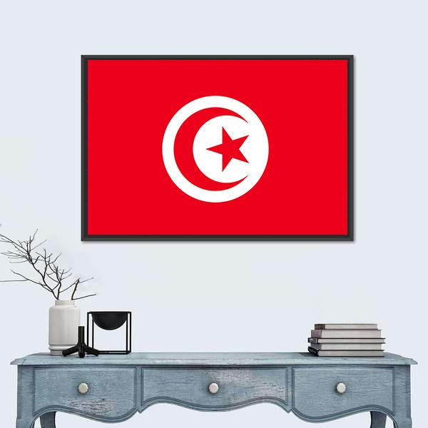 Tunisia Flag Canvas Wall Art-3 Horizontal-Gallery Wrap-25" x 16"-Tiaracle