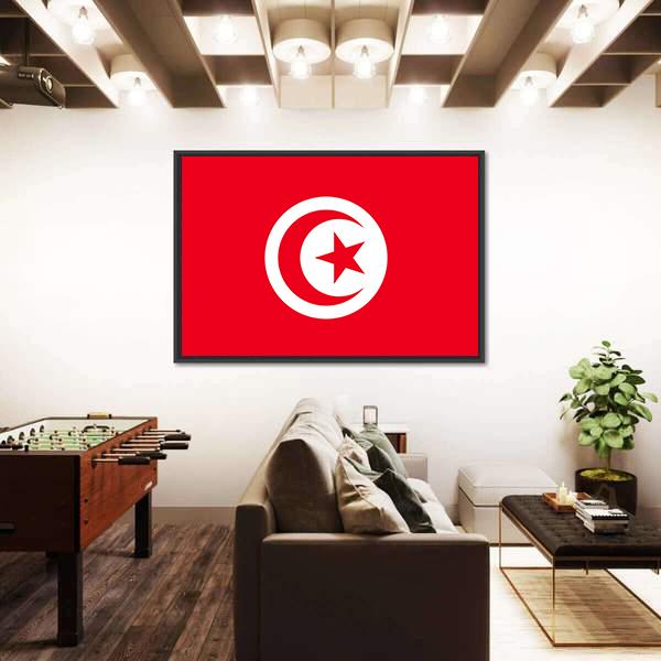 Tunisia Flag Canvas Wall Art-3 Horizontal-Gallery Wrap-25" x 16"-Tiaracle