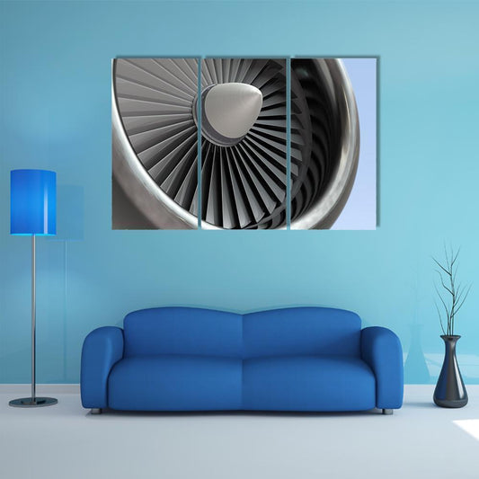 Turbine Blades Of Airplane Canvas Wall Art-3 Horizontal-Gallery Wrap-37" x 24"-Tiaracle