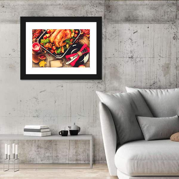 Turkish Dinner Table Canvas Wall Art-3 Horizontal-Gallery Wrap-25" x 16"-Tiaracle