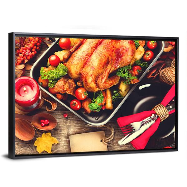 Turkish Dinner Table Canvas Wall Art-3 Horizontal-Gallery Wrap-25" x 16"-Tiaracle