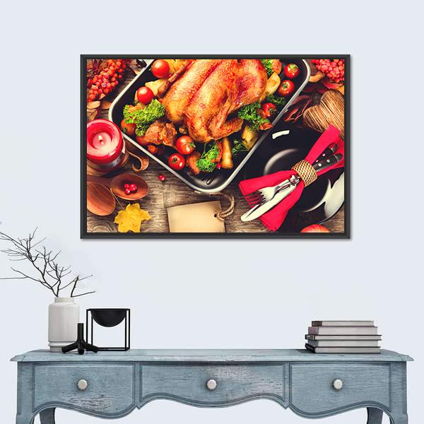 Turkish Dinner Table Canvas Wall Art-3 Horizontal-Gallery Wrap-25" x 16"-Tiaracle