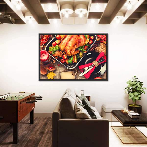 Turkish Dinner Table Canvas Wall Art-3 Horizontal-Gallery Wrap-25" x 16"-Tiaracle