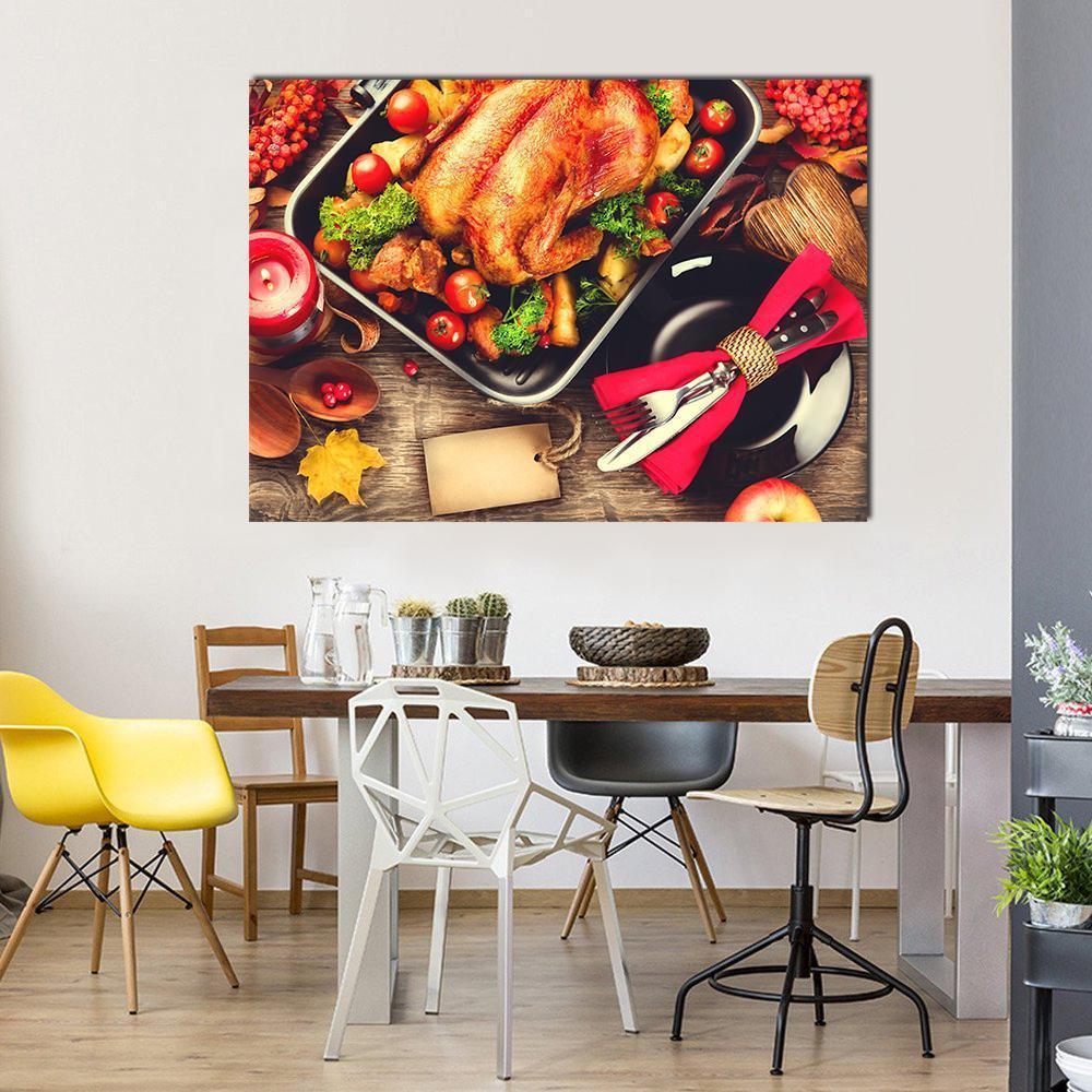 Turkish Dinner Table Canvas Wall Art-1 Piece-Gallery Wrap-48" x 32"-Tiaracle