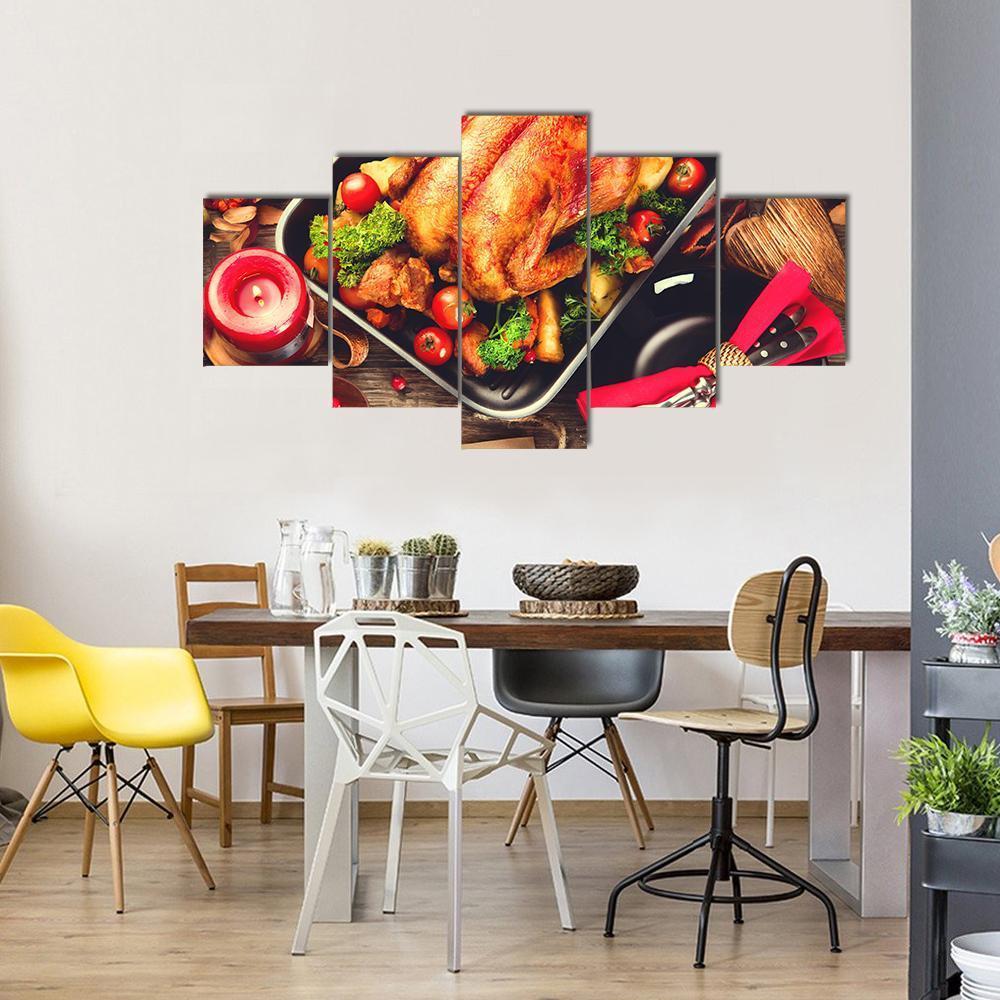 Turkish Dinner Table Canvas Wall Art-5 Star-Gallery Wrap-62" x 32"-Tiaracle