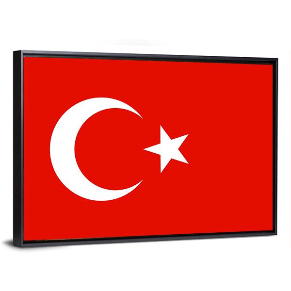 Turkish Flag Canvas Wall Art-3 Horizontal-Gallery Wrap-25" x 16"-Tiaracle