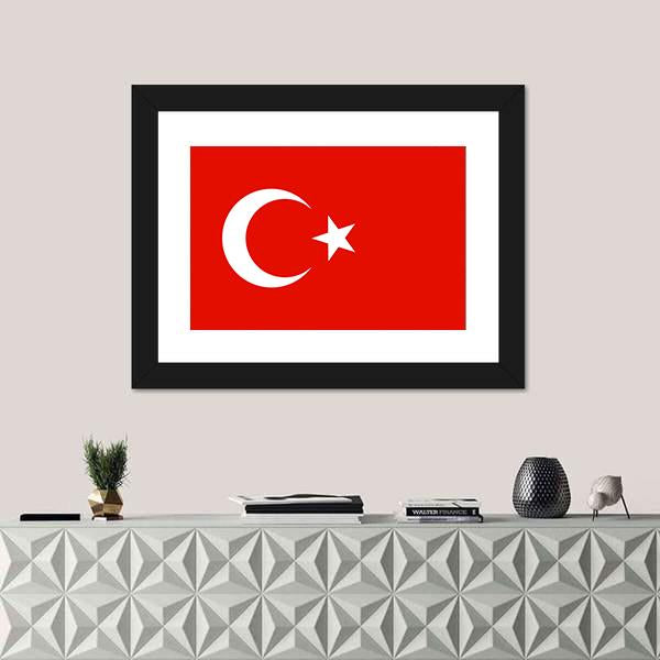 Turkish Flag Canvas Wall Art-3 Horizontal-Gallery Wrap-25" x 16"-Tiaracle