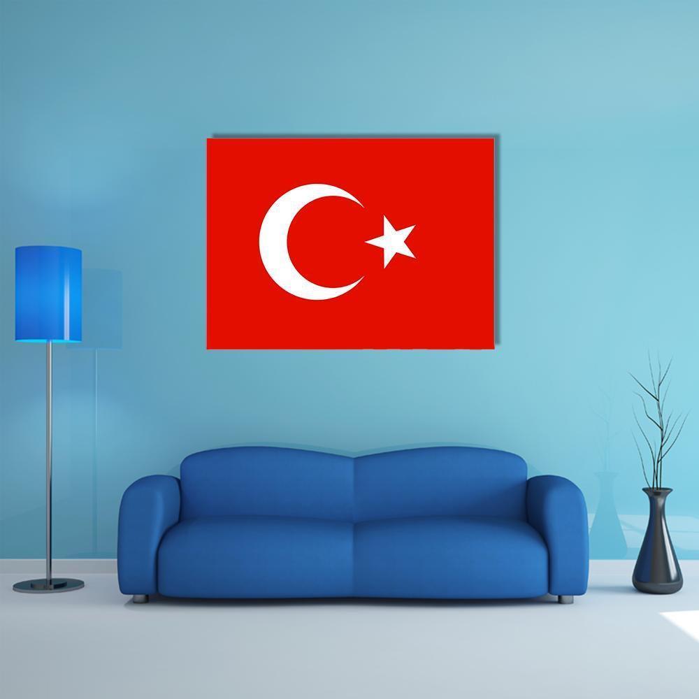 Turkish Flag Canvas Wall Art-1 Piece-Gallery Wrap-48" x 32"-Tiaracle