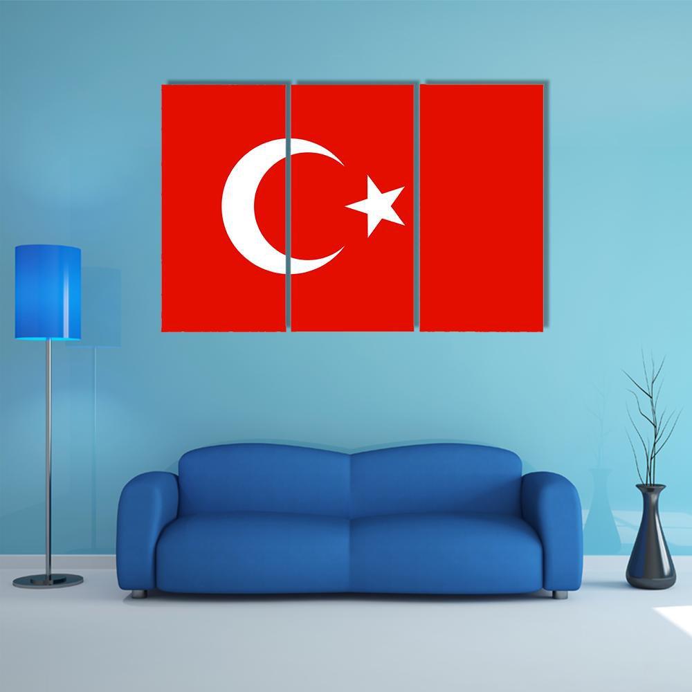 Turkish Flag Canvas Wall Art-3 Horizontal-Gallery Wrap-37" x 24"-Tiaracle