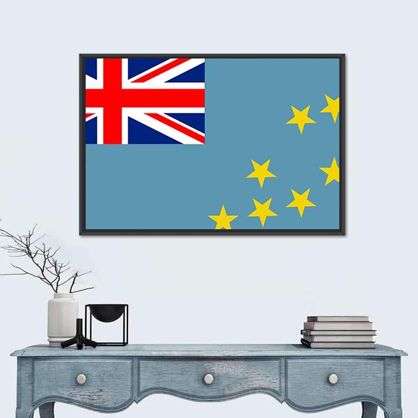Tuvalu Flag Canvas Wall Art-3 Horizontal-Gallery Wrap-25" x 16"-Tiaracle