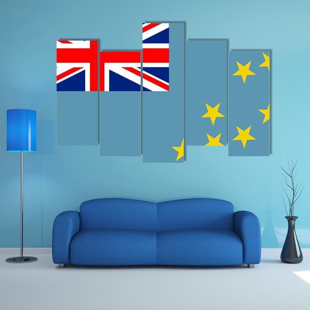 Tuvalu Flag Canvas Wall Art-5 Pop-Gallery Wrap-47" x 32"-Tiaracle