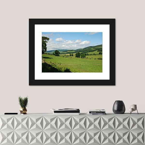 Tweed Valley Near Traquair Canvas Wall Art-3 Horizontal-Gallery Wrap-25" x 16"-Tiaracle