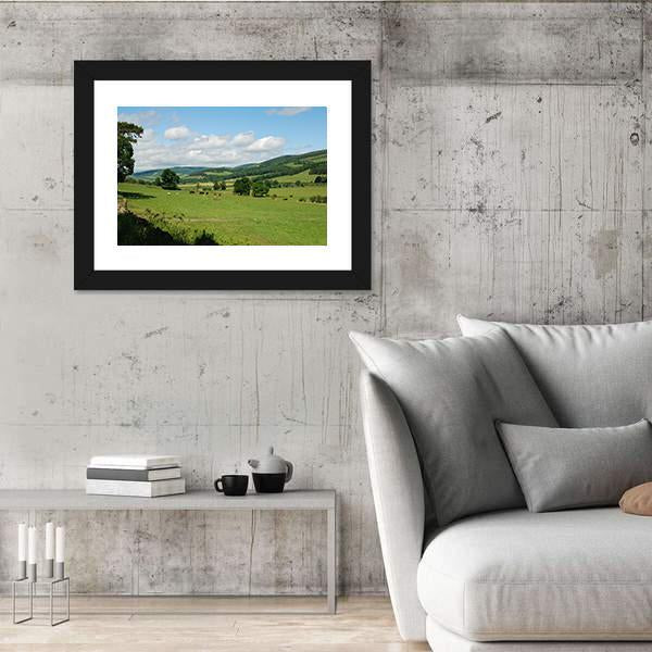 Tweed Valley Near Traquair Canvas Wall Art-3 Horizontal-Gallery Wrap-25" x 16"-Tiaracle