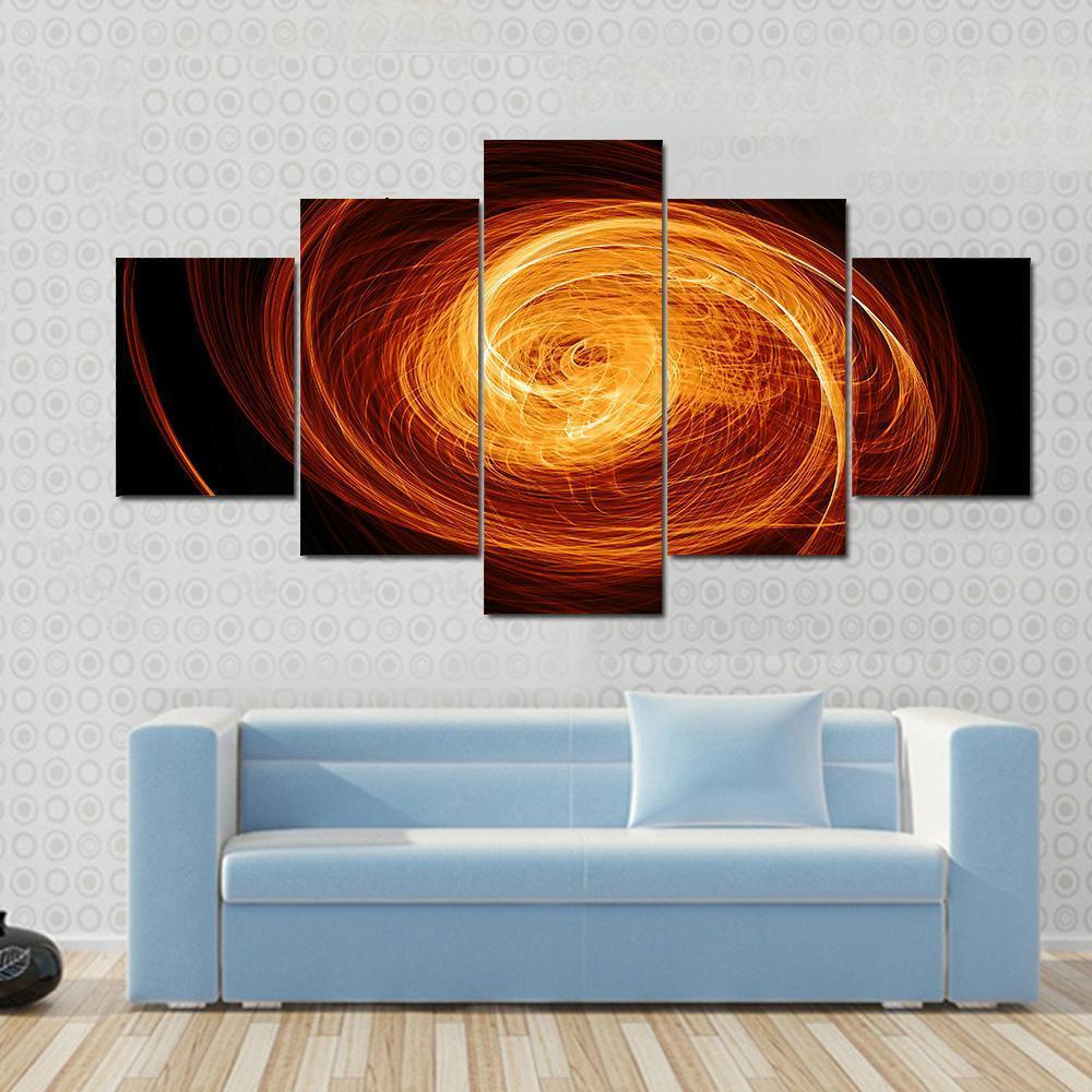 Twisted Quasar Black Hole Canvas Wall Art-5 Star-Gallery Wrap-62" x 32"-Tiaracle