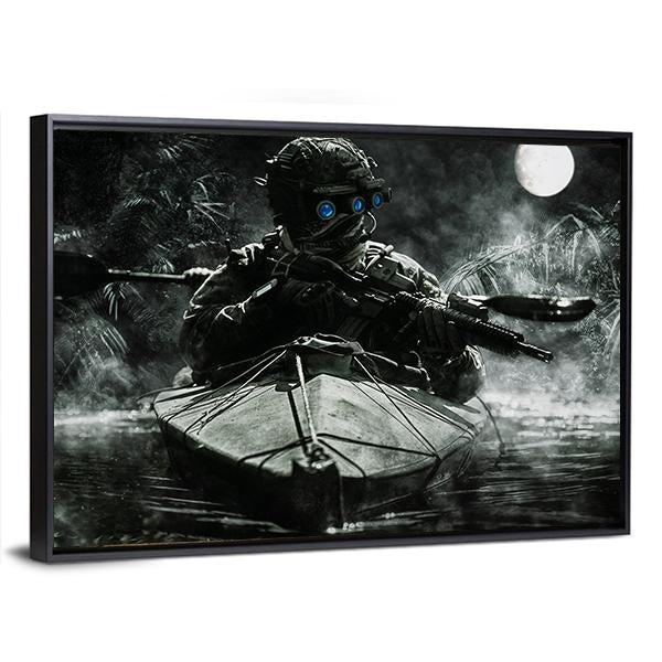 Two Special Forces Operators Canvas Wall Art-3 Horizontal-Gallery Wrap-25" x 16"-Tiaracle