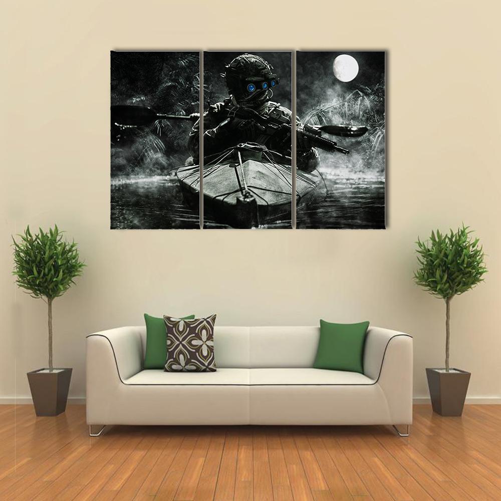 Two Special Forces Operators Canvas Wall Art-3 Horizontal-Gallery Wrap-37" x 24"-Tiaracle