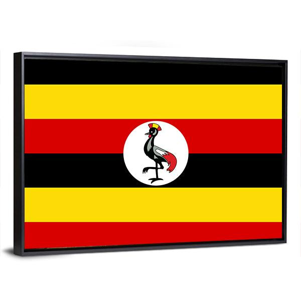 Uganda Flag Canvas Wall Art-3 Horizontal-Gallery Wrap-25" x 16"-Tiaracle