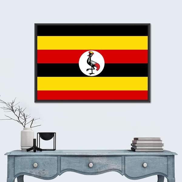 Uganda Flag Canvas Wall Art-3 Horizontal-Gallery Wrap-25" x 16"-Tiaracle