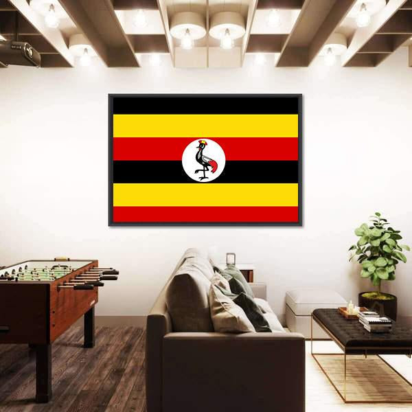 Uganda Flag Canvas Wall Art-3 Horizontal-Gallery Wrap-25" x 16"-Tiaracle