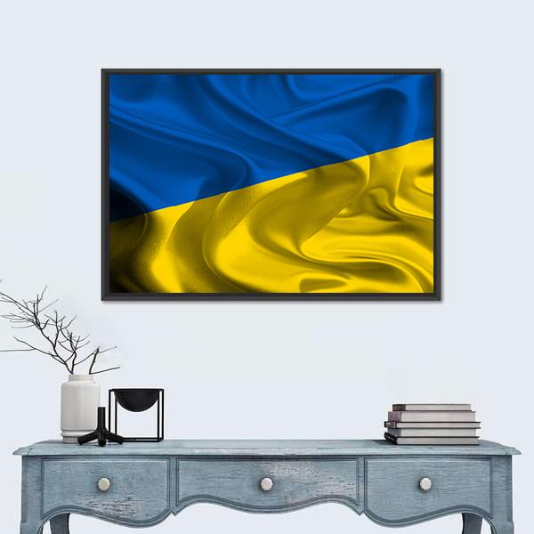 Ukraine Flag Canvas Wall Art-3 Horizontal-Gallery Wrap-25" x 16"-Tiaracle