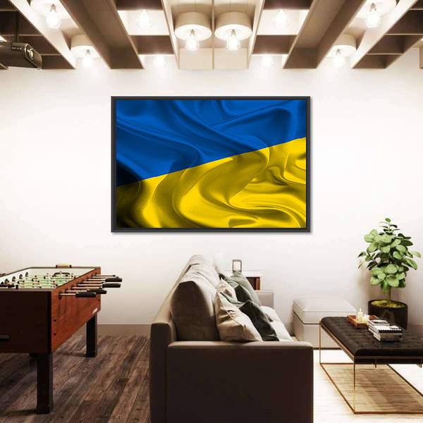 Ukraine Flag Canvas Wall Art-3 Horizontal-Gallery Wrap-25" x 16"-Tiaracle