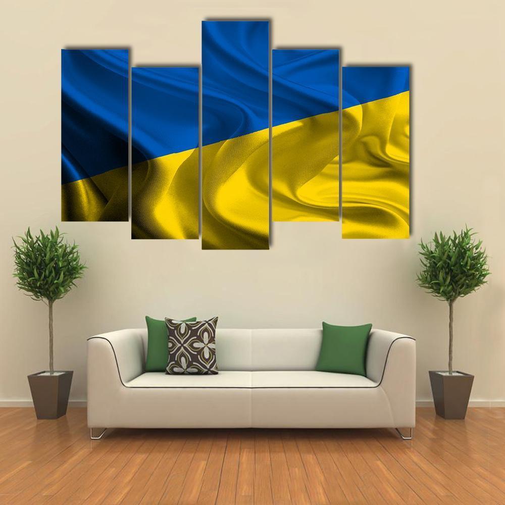 Ukraine Flag Canvas Wall Art-5 Pop-Gallery Wrap-47" x 32"-Tiaracle