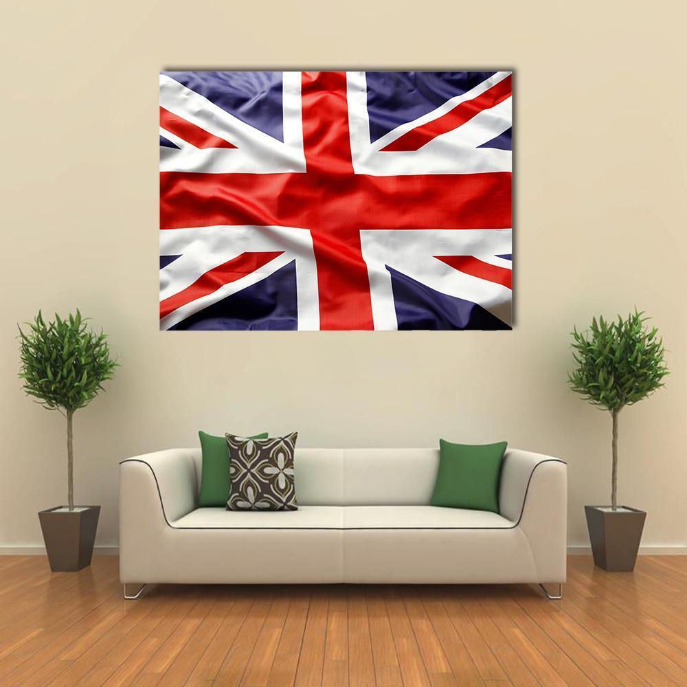 Union Jack Flag Canvas Wall Art-1 Piece-Gallery Wrap-48" x 32"-Tiaracle