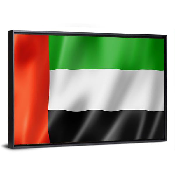 United Arab Emirates Flag Canvas Wall Art-3 Horizontal-Gallery Wrap-25" x 16"-Tiaracle