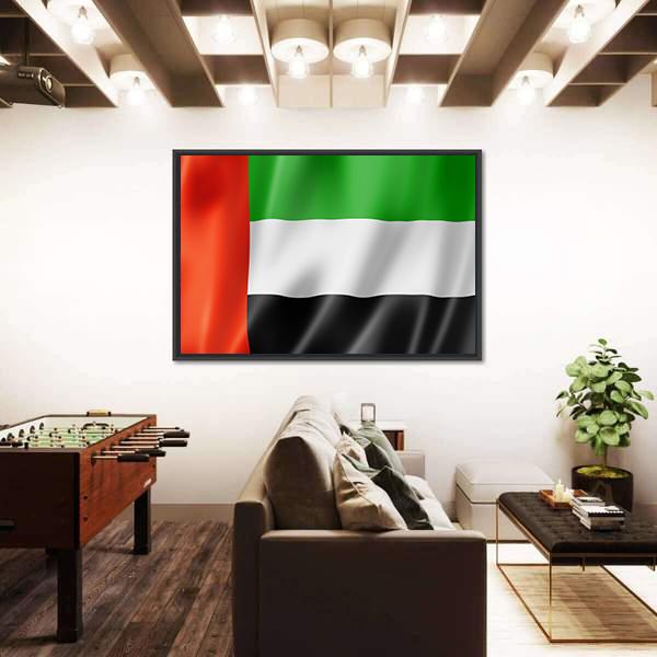 United Arab Emirates Flag Canvas Wall Art-3 Horizontal-Gallery Wrap-25" x 16"-Tiaracle